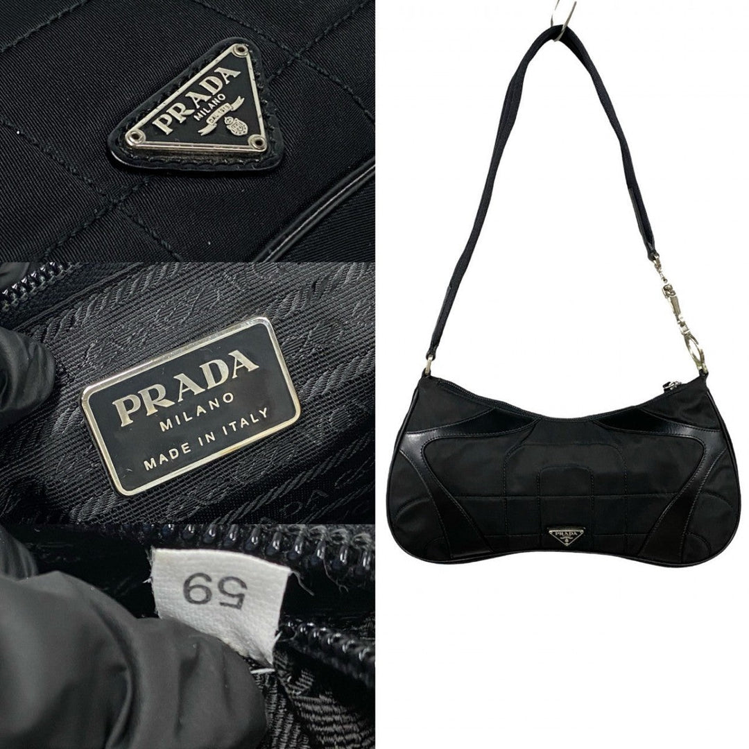 PRADA Shoulder Bag leather black