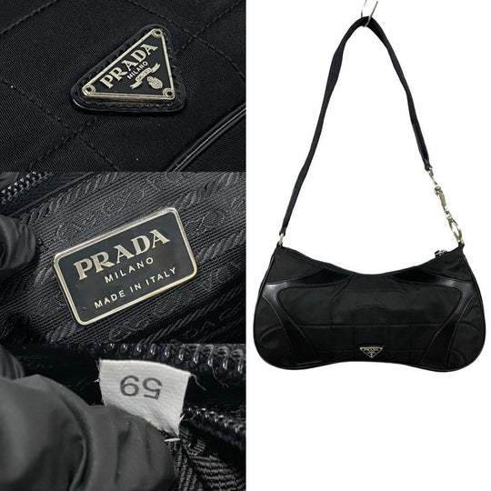 PRADA Shoulder Bag leather black