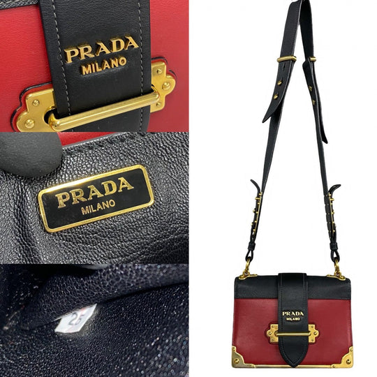 PRADA Shoulder Bag leather multicolor Kaye