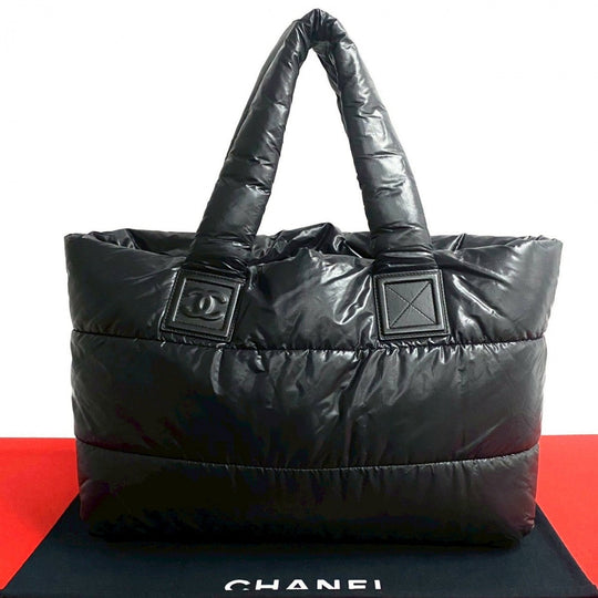 CHANEL Tote Bag Nylon black Cococoon