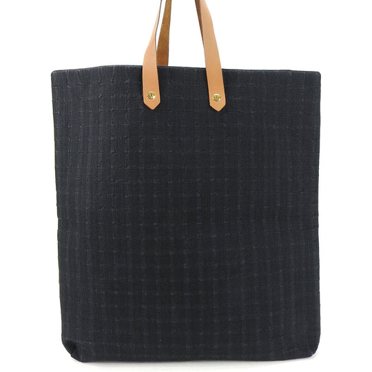 HERMES Tote Bag Cotton canvas, leather black Amedaba GM unisex(Unisex) Used Authentic