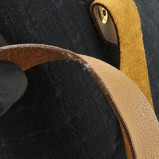 HERMES Tote Bag Cotton canvas, leather black Amedaba GM unisex(Unisex) Used Authentic