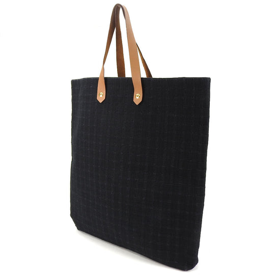HERMES Tote Bag Cotton canvas, leather black Amedaba GM unisex(Unisex) Used Authentic
