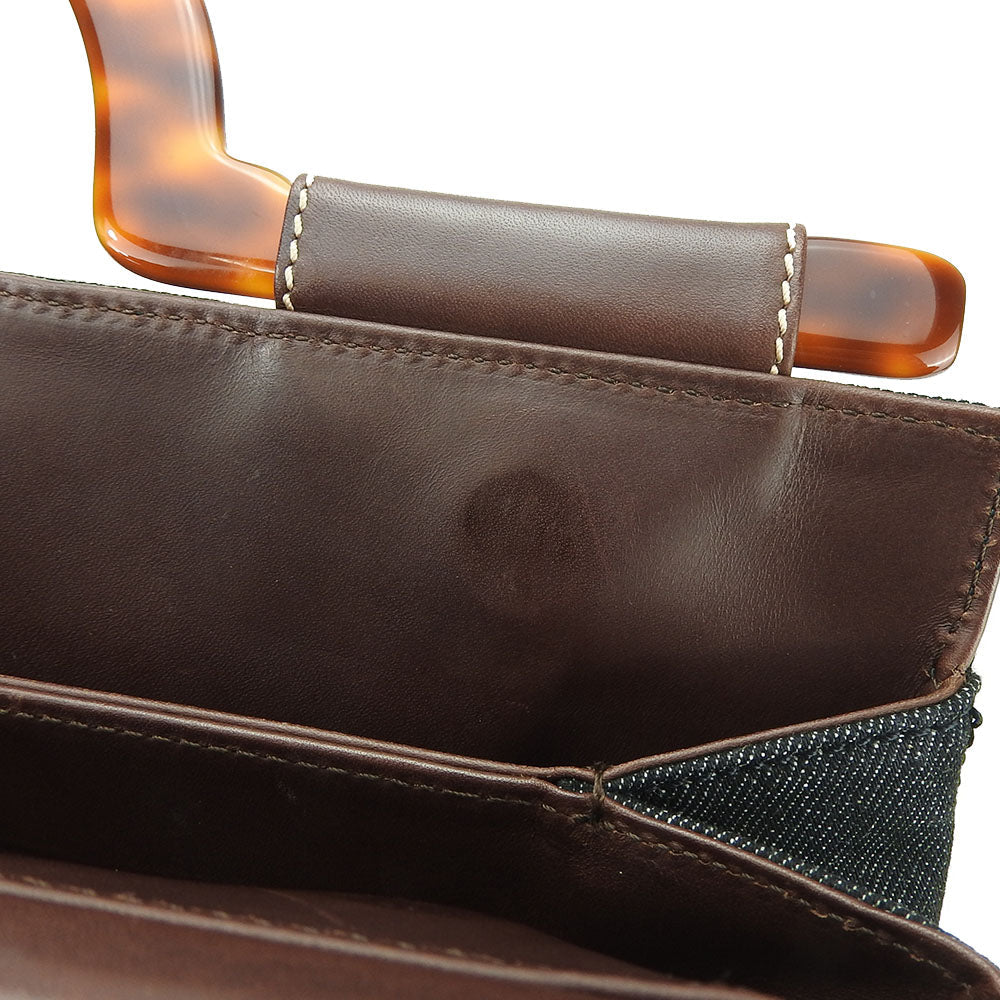 CHANEL Handbag Denim, Leather black Women Used Authentic