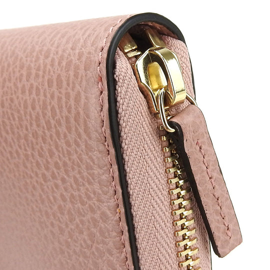 GUCCI Long Wallet Purse 449347 leather pink Interlocking Women Used Authentic