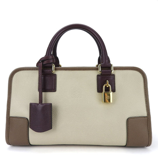 LOEWE Handbag leather beige Americana 28 Women Used Authentic