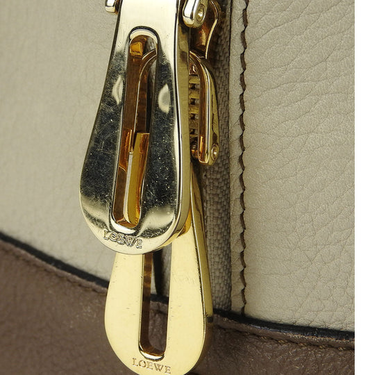 LOEWE Handbag leather beige Americana 28 Women Used Authentic
