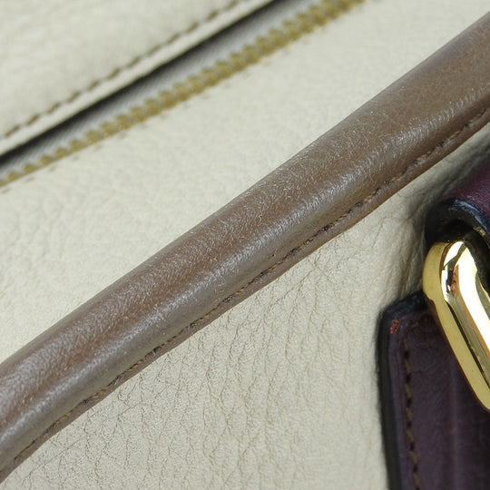 LOEWE Handbag leather beige Americana 28 Women Used Authentic