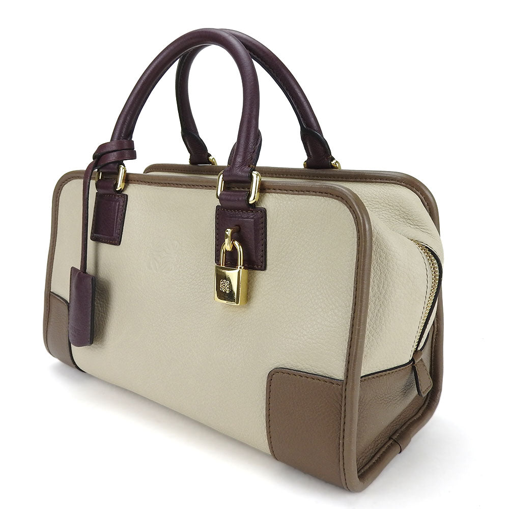 LOEWE Handbag leather beige Americana 28 Women Used Authentic