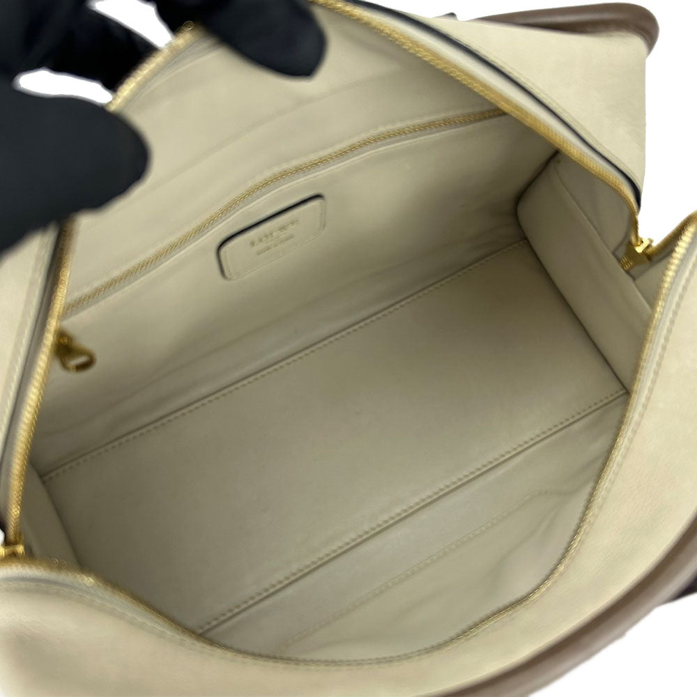 LOEWE Handbag leather beige Americana 28 Women Used Authentic