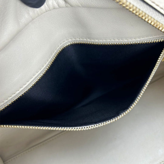 LOEWE Handbag leather beige Americana 28 Women Used Authentic