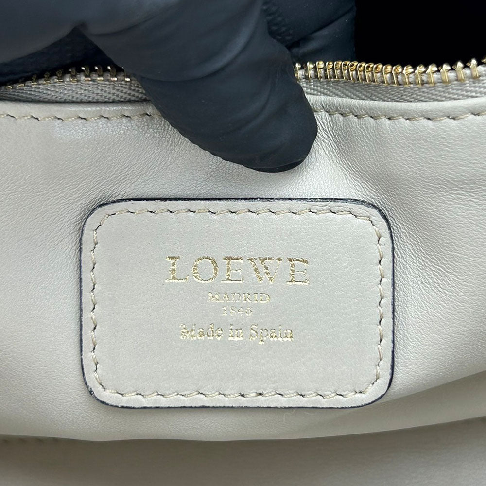 LOEWE Handbag leather beige Americana 28 Women Used Authentic