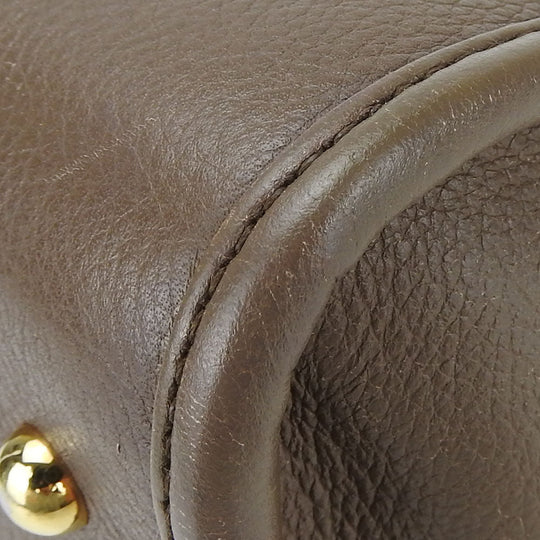 LOEWE Handbag leather beige Americana 28 Women Used Authentic
