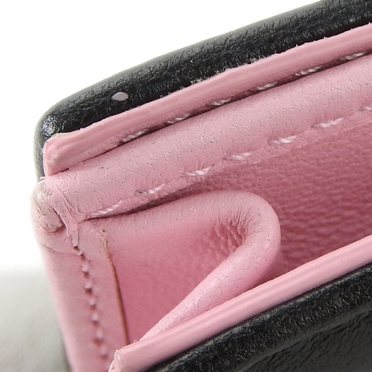 Christian Dior Card Case leather black Canage Women Used Authentic