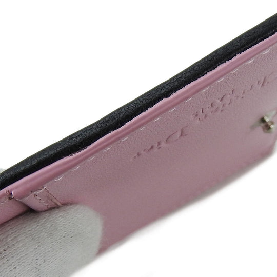 Christian Dior Card Case leather black Canage Women Used Authentic