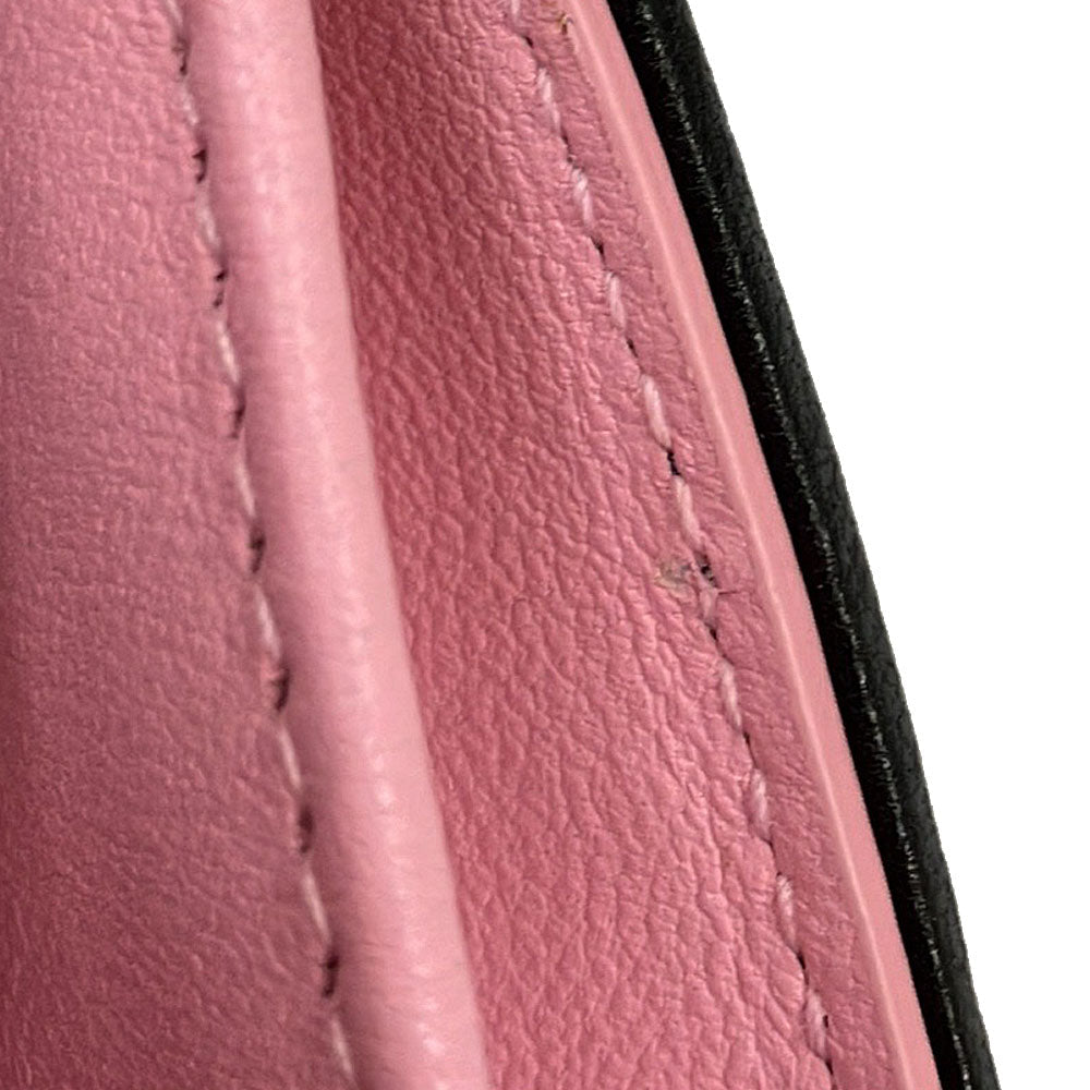 Christian Dior Card Case leather black Canage Women Used Authentic