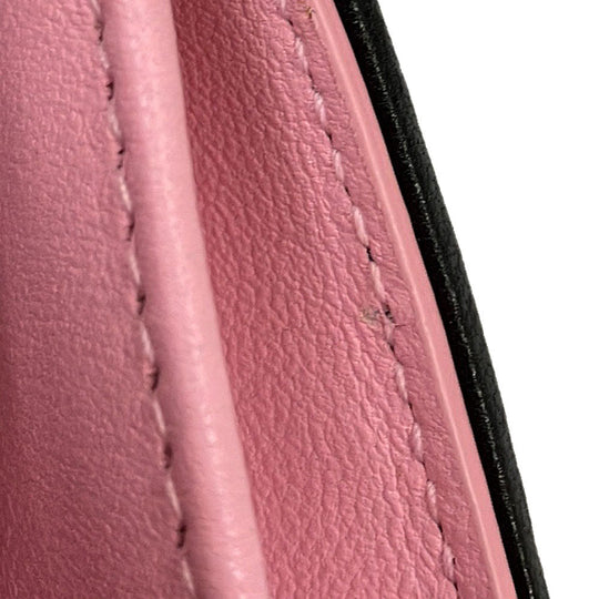 Christian Dior Card Case leather black Canage Women Used Authentic