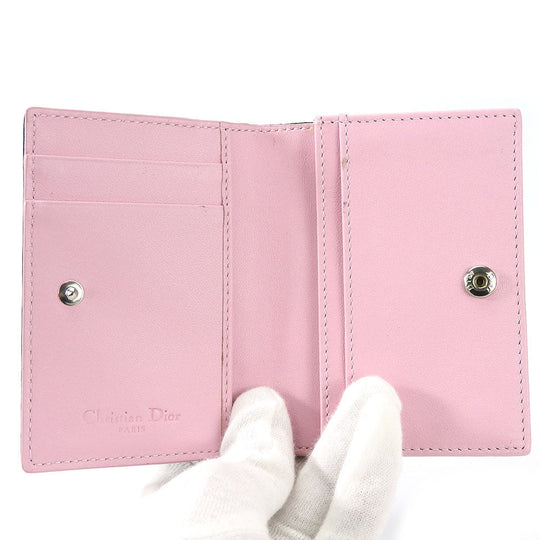 Christian Dior Card Case leather black Canage Women Used Authentic