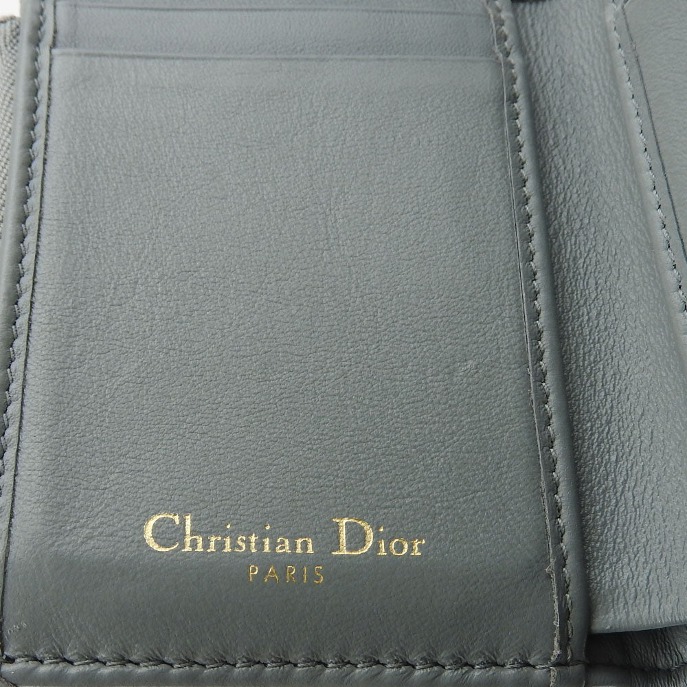Christian Dior Tri-fold wallet Canvas, Leather gray Trotter Women Used Authentic