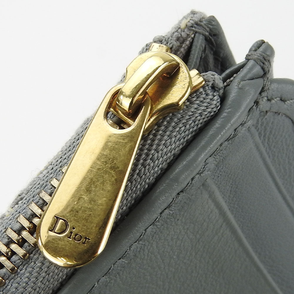 Christian Dior Tri-fold wallet Canvas, Leather gray Trotter Women Used Authentic