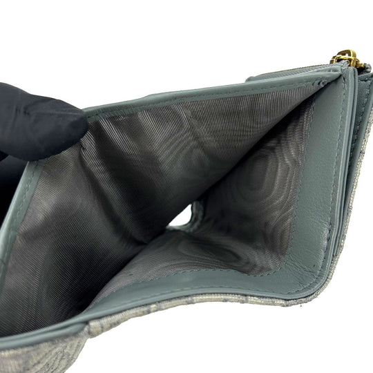 Christian Dior Tri-fold wallet Canvas, Leather gray Trotter Women Used Authentic