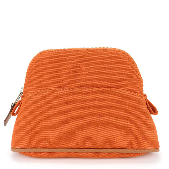 HERMES Pouch cotton ORANGE FEU Bolide Mini Mini Women Used Authentic