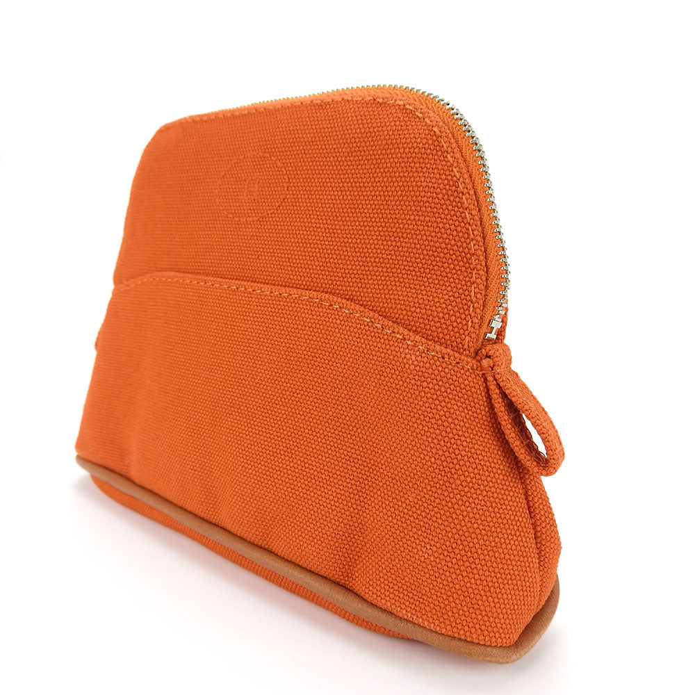 HERMES Pouch cotton ORANGE FEU Bolide Mini Mini Women Used Authentic