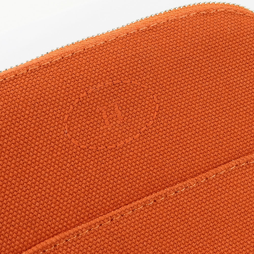 HERMES Pouch cotton ORANGE FEU Bolide Mini Mini Women Used Authentic