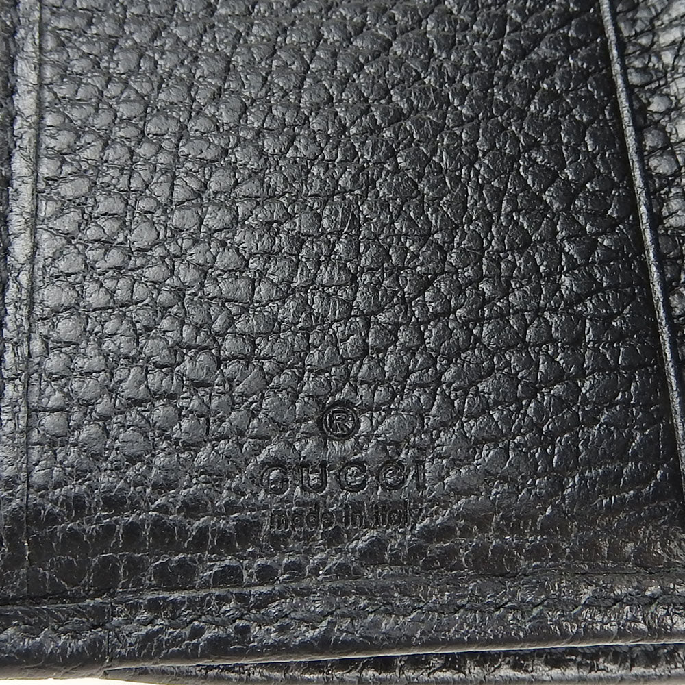 GUCCI Tri-fold wallet 644407 leather black GG Marmont unisex(Unisex) Used Authentic