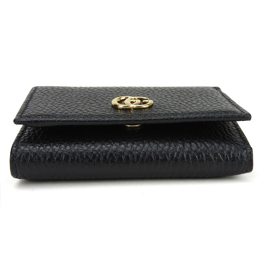 GUCCI Tri-fold wallet 644407 leather black GG Marmont unisex(Unisex) Used Authentic
