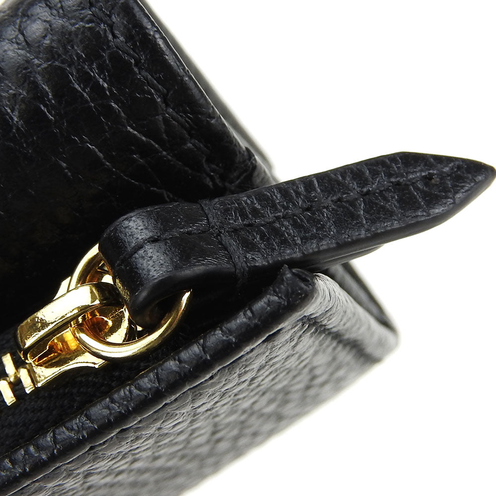 GUCCI Tri-fold wallet 644407 leather black GG Marmont unisex(Unisex) Used Authentic