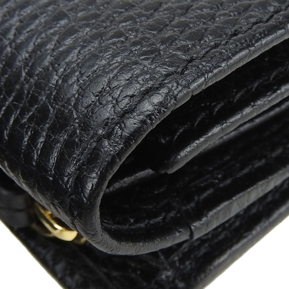 GUCCI Tri-fold wallet 644407 leather black GG Marmont unisex(Unisex) Used Authentic