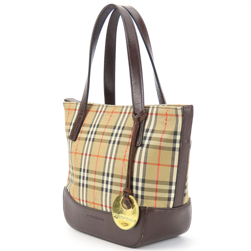 BURBERRY Handbag Canvas, Leather beige Nova Check Women Used Authentic