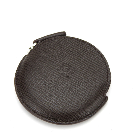LOEWE Coin case leather Brown mens(Unisex) Used Authentic