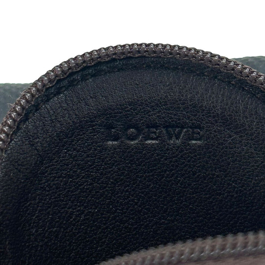 LOEWE Coin case leather Brown mens(Unisex) Used Authentic
