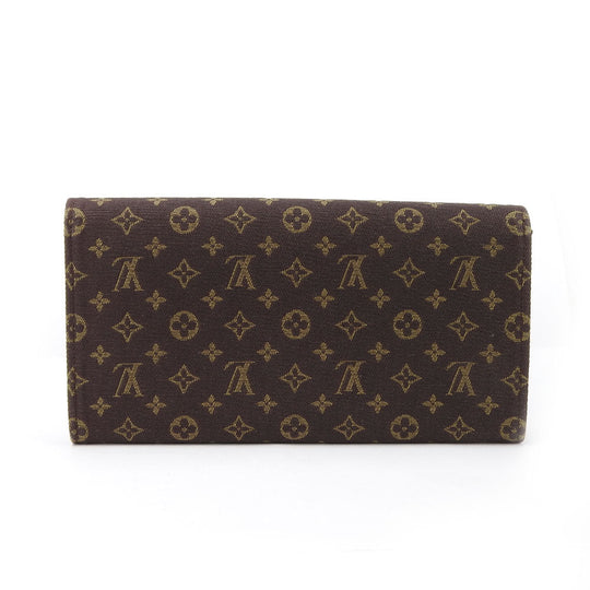 LOUIS VUITTON Long Wallet Purse M95234 Monogram mini run Brown Portefeuille Sara Women Used Authentic