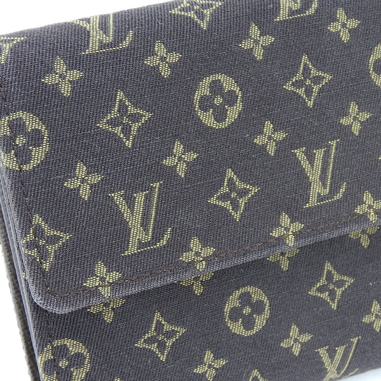 LOUIS VUITTON Long Wallet Purse M95234 Monogram mini run Brown Portefeuille Sara Women Used Authentic