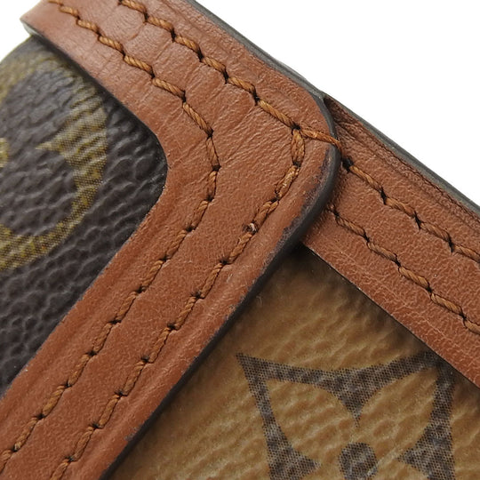 LOUIS VUITTON Tri-fold wallet M68725 Monogram , Monogram Reverse Brown Portefeuille Daufine Compact Women Used Authentic