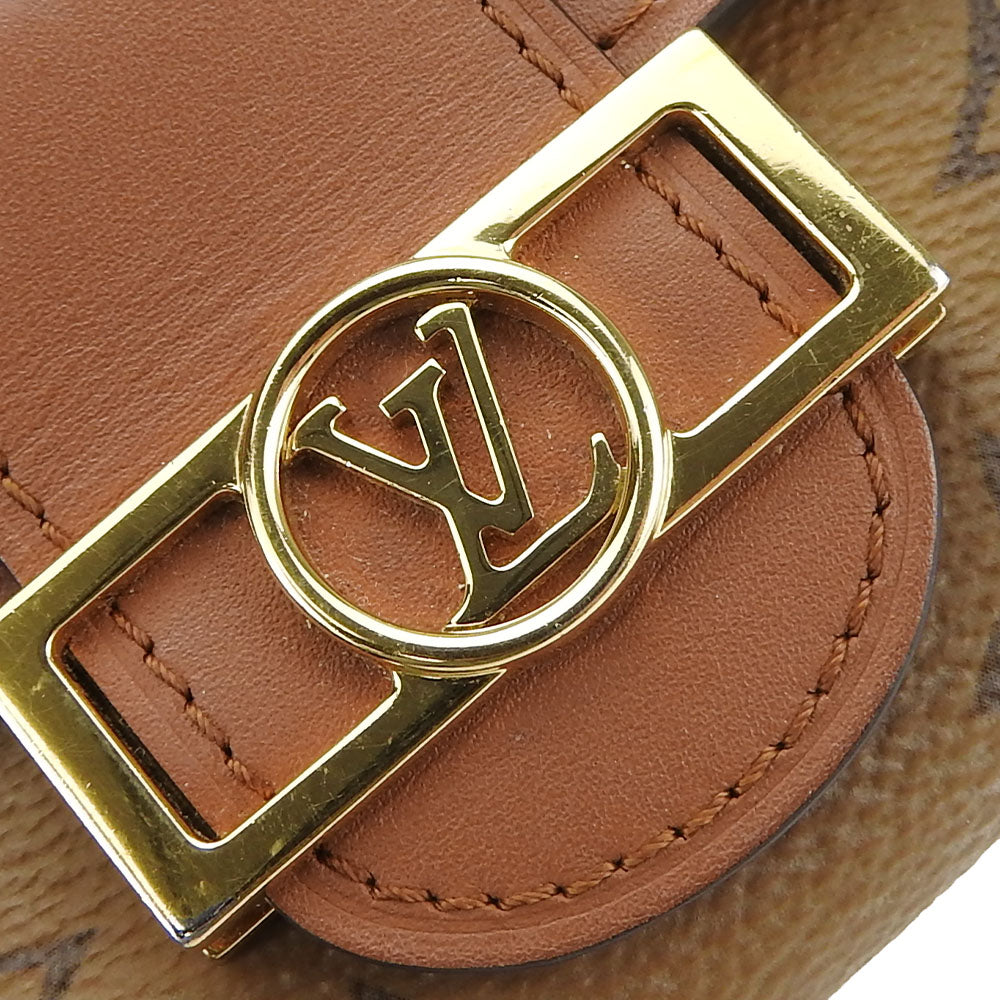 LOUIS VUITTON Tri-fold wallet M68725 Monogram , Monogram Reverse Brown Portefeuille Daufine Compact Women Used Authentic