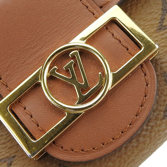 LOUIS VUITTON Tri-fold wallet M68725 Monogram , Monogram Reverse Brown Portefeuille Daufine Compact Women Used Authentic