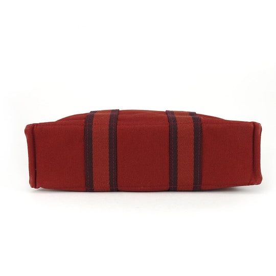 HERMES Handbag canvas Red Fool ToePM unisex(Unisex) Used Authentic