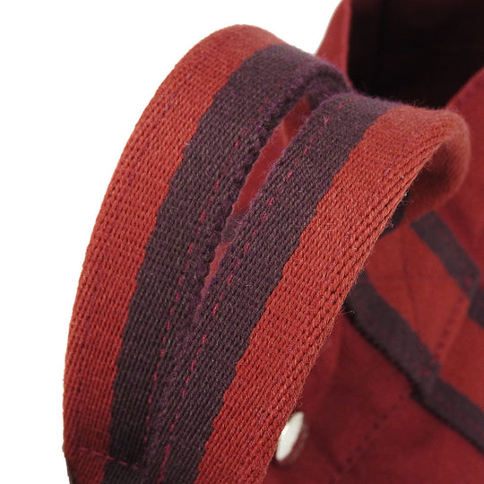 HERMES Handbag canvas Red Fool ToePM unisex(Unisex) Used Authentic