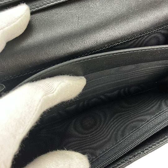 GUCCI Long Wallet Purse 244946 Sima leather black Guccisima Women Used Authentic