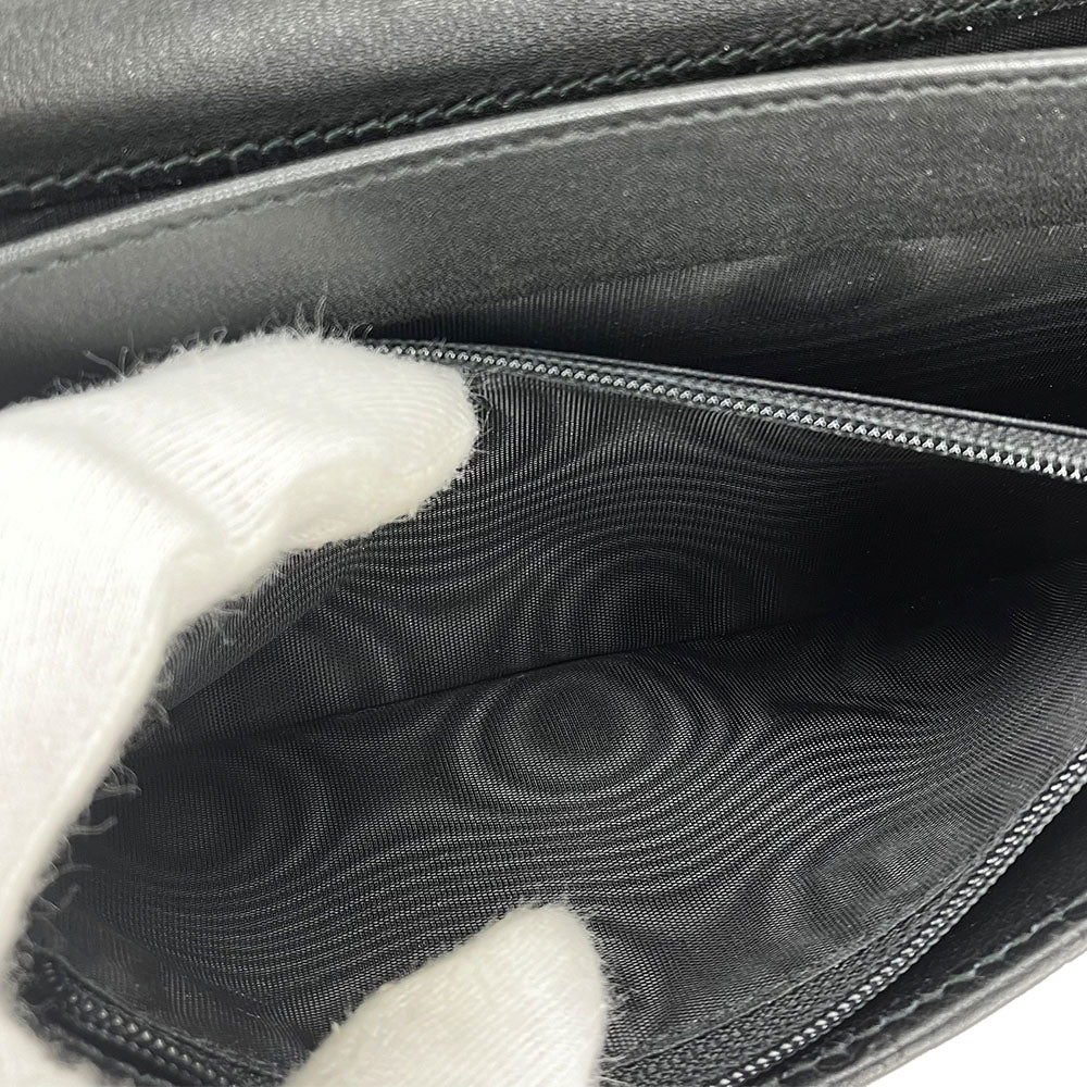 GUCCI Long Wallet Purse 244946 Sima leather black Guccisima Women Used Authentic