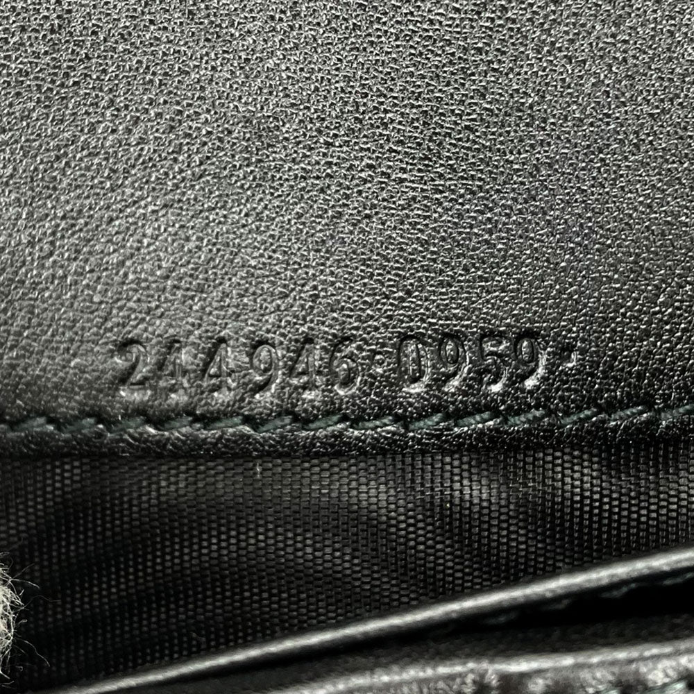 GUCCI Long Wallet Purse 244946 Sima leather black Guccisima Women Used Authentic
