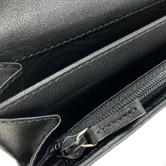 GUCCI Long Wallet Purse 244946 Sima leather black Guccisima Women Used Authentic