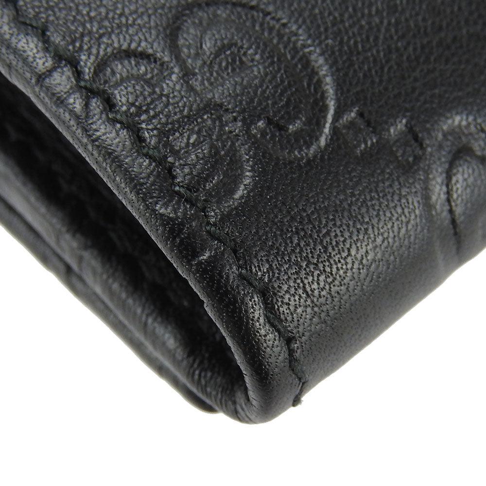 GUCCI Long Wallet Purse 244946 Sima leather black Guccisima Women Used Authentic