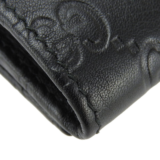 GUCCI Long Wallet Purse 244946 Sima leather black Guccisima Women Used Authentic