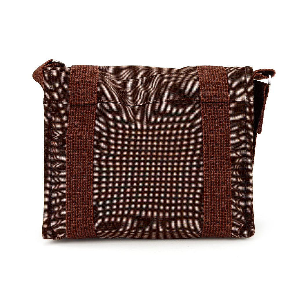 HERMES Shoulder Bag canvas Brown Her Line Bassus PM unisex(Unisex) Used Authentic