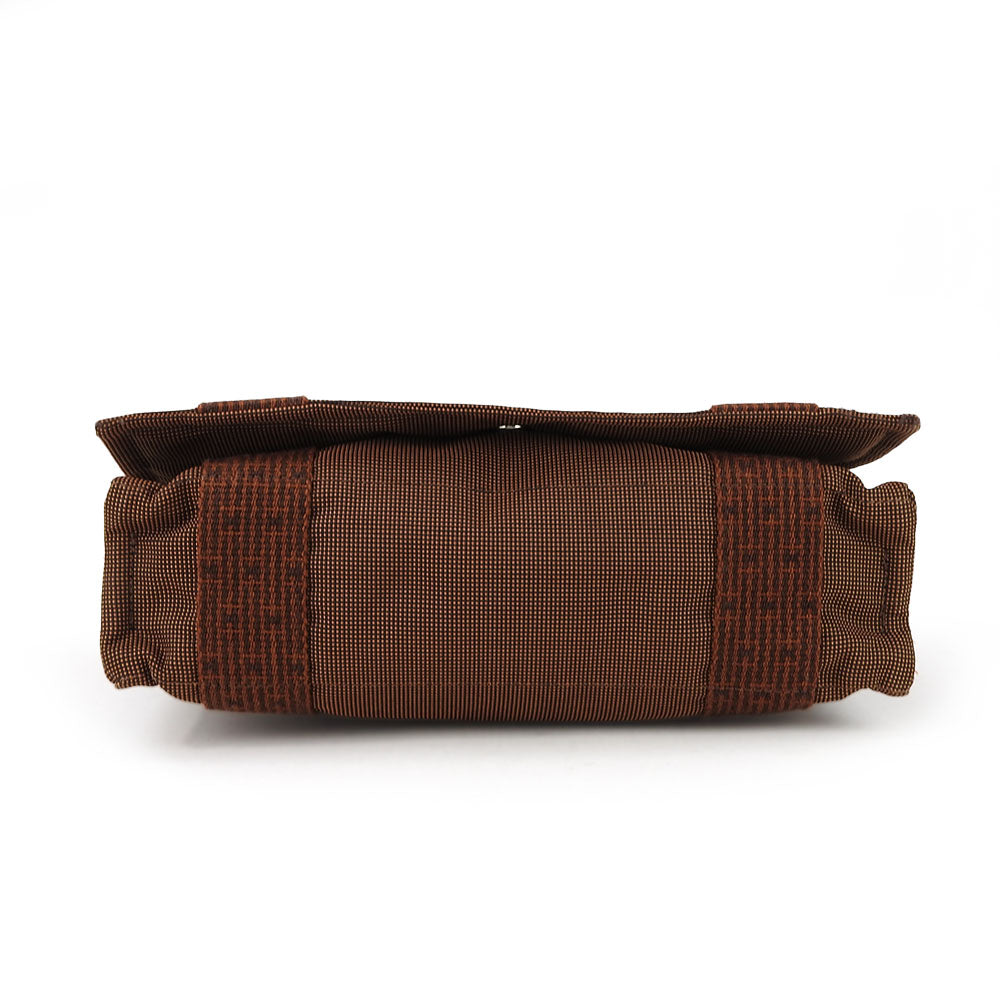 HERMES Shoulder Bag canvas Brown Her Line Bassus PM unisex(Unisex) Used Authentic